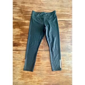 Zyia Active Black Metallic Leopard Speckle High Waisted Leggings Womens Size 12